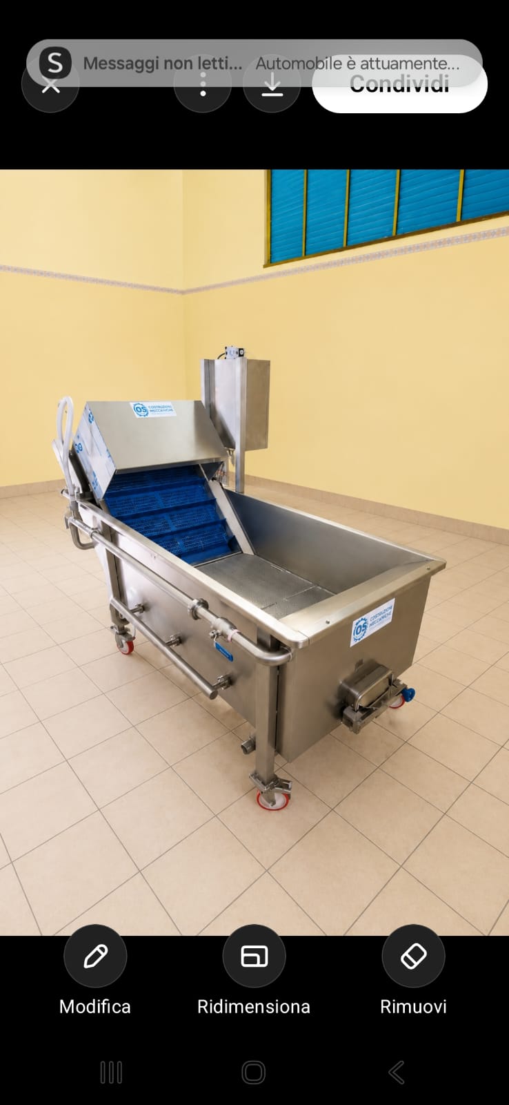 Vasca di lavaggio in acciaio inox su ruote